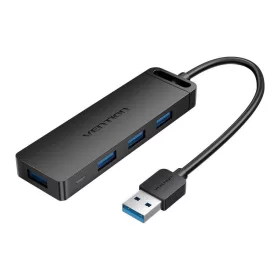 Vention USB 3.0 4 Portos Elosztó, 0.15m, (Fekete) (CHLBB)