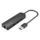 Vention 3-Port USB 2.0 HUB Ethernet Adapterrel, 100Mbps, 0.15m, (Fekete) (CHPBB)