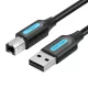 Vention USB 2.0 A-B Kábel 0.5m (Fekete) (COQBD)