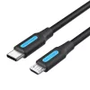 Vention USB-C 2.0 - Micro USB Kábel, 2m, (Fekete) , 2A (COVBH)