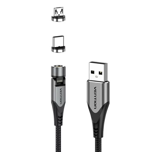 Vention Mágneses 2in1 USB-C És Micro-B Kábel, 0,5 m (CQXHD)