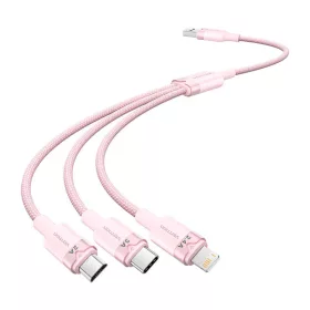 Vention 3in1 USB 2.0 Kábel, 1.5M, (Rózsaszín) (CTPPG)