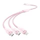 Vention 3in1 USB 2.0 Kábel, 1.5M, (Rózsaszín) (CTPPG)