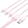 Vention 3in1 USB 2.0 Kábel, 1.5M, (Rózsaszín) (CTPPG)