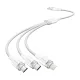 Vention 3in1 USB 2.0 Kábel 1.5M, 3A, (Fehér) (CTPWG)