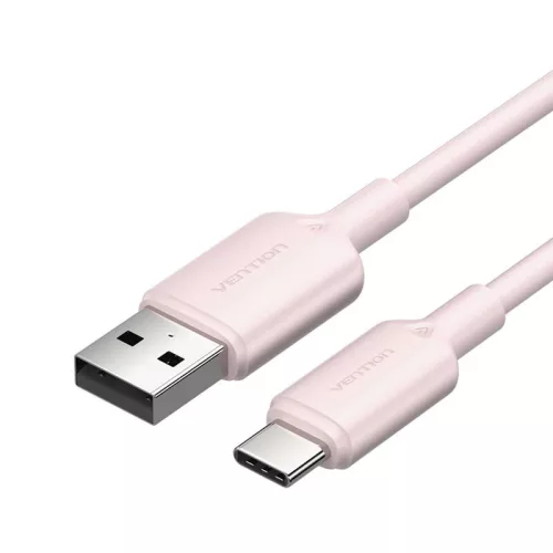 Vention USB-A És USB-C 3A (Rózsaszín) Kábel - 1m (CTQPF)