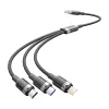 Vention 3in1 USB 2.0 A Kábel 1.5M, 6A, (Fekete) (CTRBG)