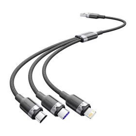 Vention 3in1 USB 2.0 A Kábel 1.5M, 6A, (Fekete) (CTRBG)