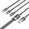 Vention 3in1 USB 2.0 A Kábel 1.5M, 6A, (Fekete) (CTRBG)