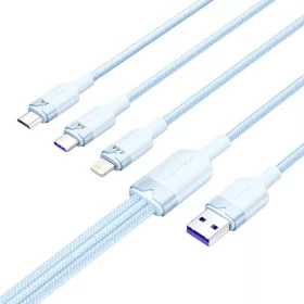 Vention 3in1 USB 2.0 A Kábel 1.5M, 6A, (Kék) (CTRLG)