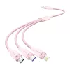 Vention 3in1 USB 2.0 Kábel 1.5M (Rózsaszín) (CTRPG)
