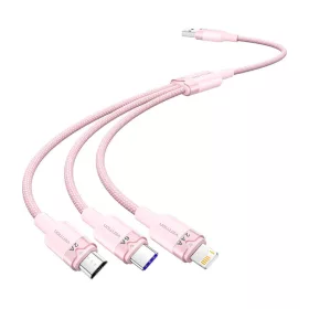 Vention 3in1 USB 2.0 Kábel 1.5M (Rózsaszín) (CTRPG)