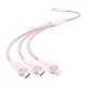 Vention 3in1 USB 2.0 Kábel 1.5M (Rózsaszín) (CTRPG)
