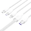 Vention 3in1 USB 2.0 Kábel 1.5M, 6A, (Fehér) (CTRWG)