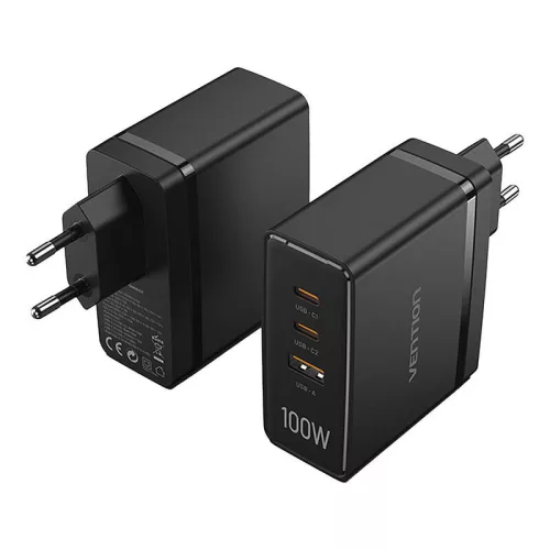 Vention 100W GaN Hálózati Töltő 2xUSB-C 1xUSB-A (FEGB0-EU)