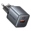 Vention 30W GaN USB-C És USB-A Gyors Töltő (Szürke) (FEWH0-EU)