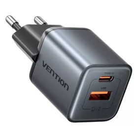   Vention 30W GaN USB-C És USB-A Gyors Töltő (Szürke) (FEWH0-EU)