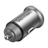 Vention FFEH0 Autós Töltő - 2x USB 30W - Szürke