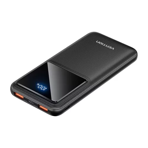 Vention 10000mAh 22.5W Powerbank Micro-USB, USB-C, 2xUSB-A Csatlakozó (FHKB0)