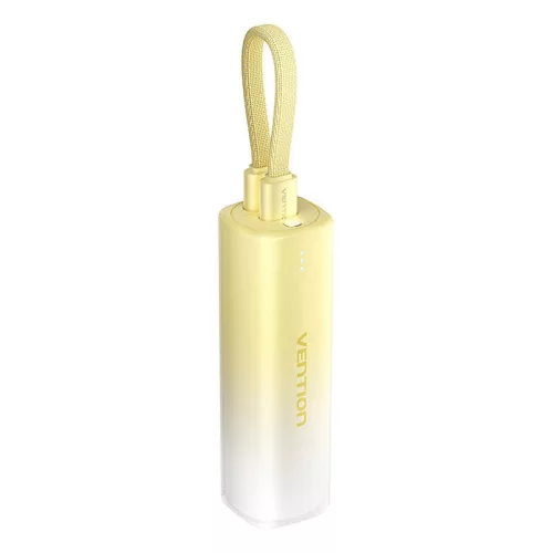 Vention 5000mAh 20W (Sárga) Powerbank USB-C És /Lightning Kábel(FHWY0)