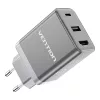 Vention USB-C És HDMI GaN Hálózati Töltő 60W (Szürke) (FJAH0-EU)