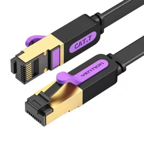   Vention Lapos UTP CAT7 Hálózati Kábel RJ45 Csatlakozó , 0.5m, (Fekete) (ICABD)