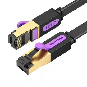   Vention Lapos UTP CAT7 Hálózati Kábel 10Gbps 10m RJ45 (Fekete) (ICABL)