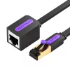 Vention Lapos CAT7 Hálózati Kábel Hosszabbító RJ45 10Gbps 0.5m (Fekete) (ICBBD)