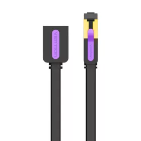   Vention CAT7 Lapos Hálózati Kábel Hosszabbító RJ45 Ethernet 10Gbps 10m (Fekete) (ICBBL)