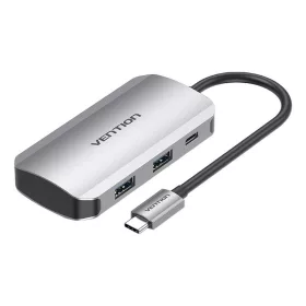   Vention USB-C Dokkolóállomás 4x USB3.0, PD 0.15m (Szürke) (TNBHB)