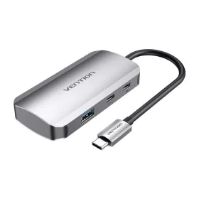   Vention USB-C Dokkolóállomás 3x USB3.0 PD 0.15m (Szürke) (TNDHB)