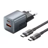 Vention 30W GaN USB-C És USB-A Gyorstöltő - 1m Kábellel (TZ-FEWH0-EU)