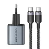 Vention 30W GaN USB-C És USB-A Gyorstöltő - 1m Kábellel (TZ-FEWH0-EU)