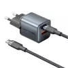 Vention 30W GaN USB-C És USB-A Gyorstöltő - 1m Kábellel (TZ-FEWH0-EU)