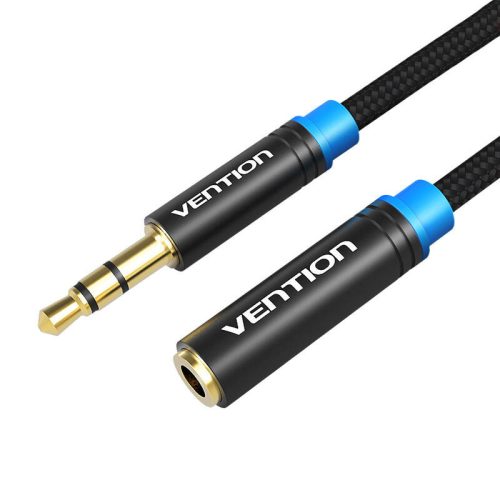 Vention fonott 3,5mm audio hosszabbító kábel, 1,5 (Fekete)
