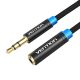 Vention fonott 3.5mm jack hosszabbító kábel 2m (Fekete)
