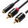 Vention 3.5mm Female- 2x RCA Male Audio kábel, 2m (Fekete)