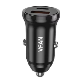   Vipfan 20W Autós Töltő USB És /USB-C Csatlakozó , PD + QC 3.0 (C03-black)