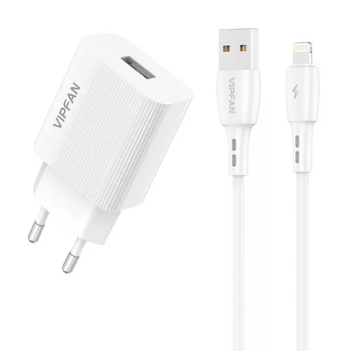 Vipfan USB Hálózati Töltő 2,4A /Lightning Kábel(E01S-LT)