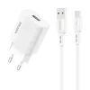 Vipfan USB Hálózati Töltő 2,4A + USB-C Kábel (Fehér) (E01S-TC)