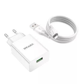   Vipfan 18W USB Hálózati Töltő Lightning Kábellel, QC 3.0 (E03S-LT)