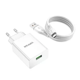   Vipfan 18W USB Fali Töltő QC 3.0 + Micro USB Kábel (E03S-MK)