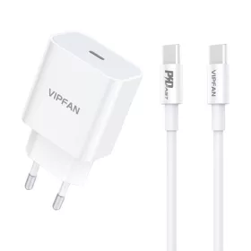Vipfan 20W USB-C Fali Töltő QC 3.0 Kábellel (E04-CC)
