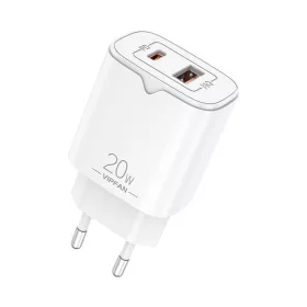   Vipfan 20W USB És USB-C Hálózati Töltő PD + QC 3.0 (E08)