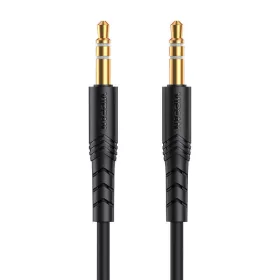   Vipfan L04 mini jack 3.5mm AUX kábel, aranyozott, 1m (fekete)