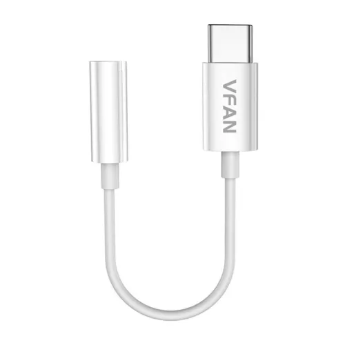 Vipfan L08 USB-C 3.5mm-es mini jack AUX kábel, 10cm (fehér)