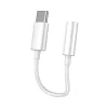 Vipfan L08 USB-C 3.5mm-es mini jack AUX kábel, 10cm (fehér)