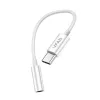 Vipfan L08 USB-C 3.5mm-es mini jack AUX kábel, 10cm (fehér)