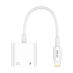  Vipfan L10 kábel Lightning a Lightning + mini jack 3,5mm AUX , 10cm (Fehér)