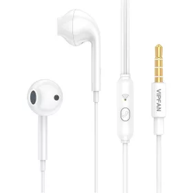   Vipfan M15 vezetékes fülhallgató, 3,5mm-es jack, 1 m (fehér)